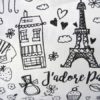 Tissu à colorier J adore Paris