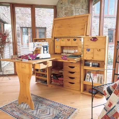 Meuble couture tout en bois