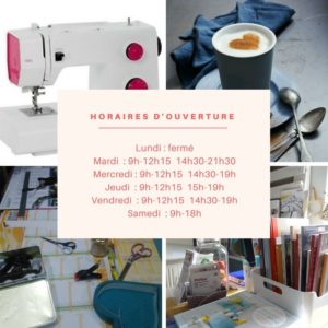 Horaires d'ouverture de la Boutik Créative en mai semaine 4