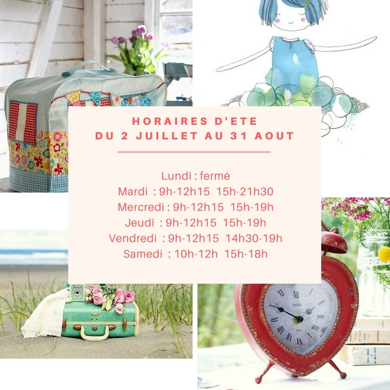 Horaires d'été à la Boutik' Creative de Rives