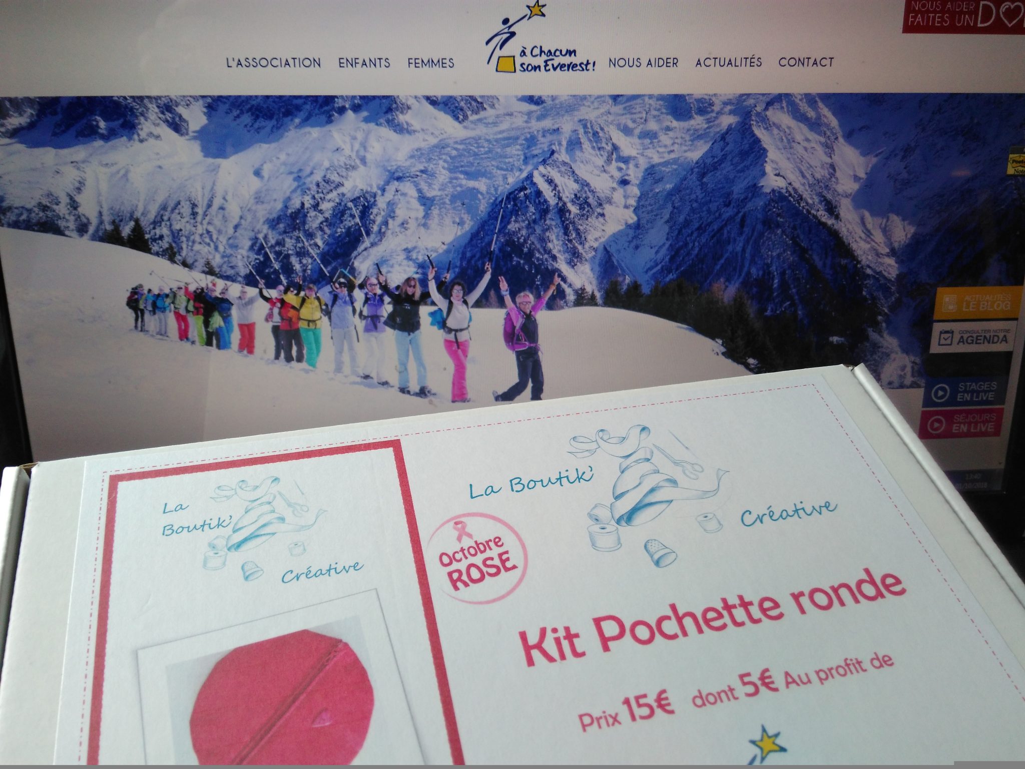 kit pochette ronde la Boutik' Créative de Rives pour A chacun son Everest