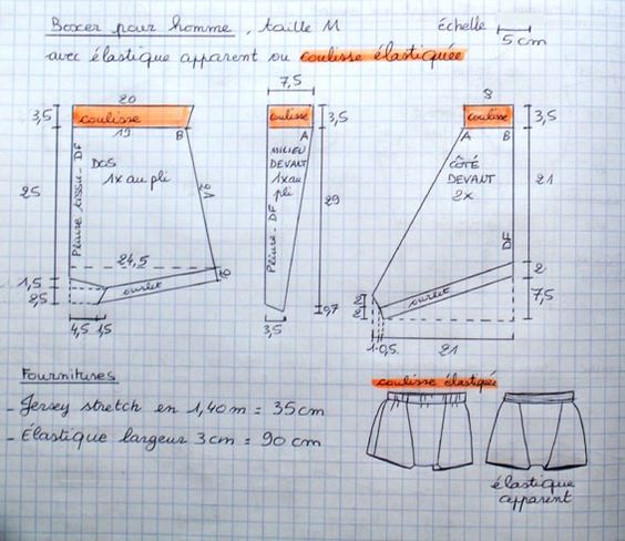 Patron caleçon Boxer Homme La Bobine