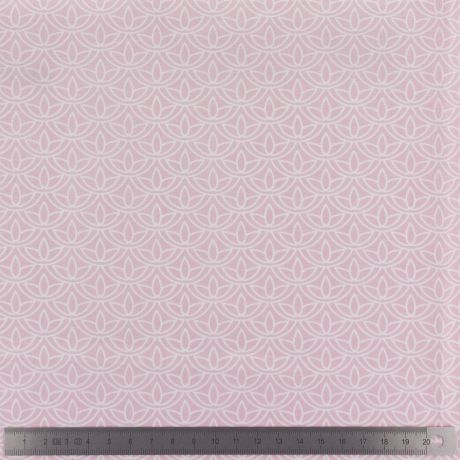 Popeline Stenzo ROSE 100% coton imprimé fleurs de lotus