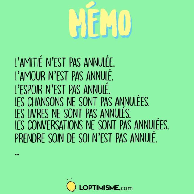 Prendre soin de soi n'est pas annulé