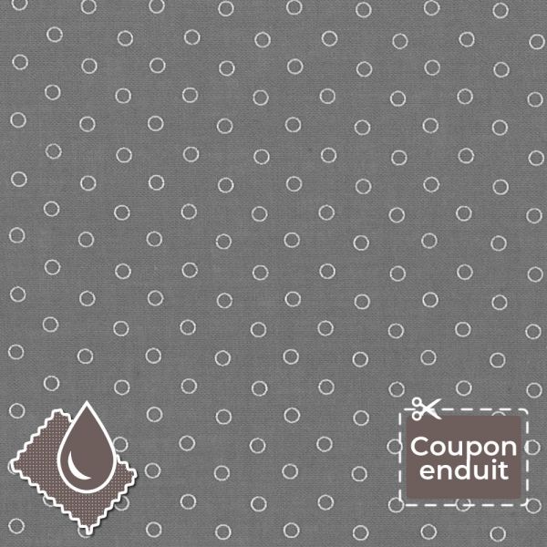 TISSU COUPON ENDUIT FROU-FROU ODONATA POIS 70X35CM CIEL D'ORAGE