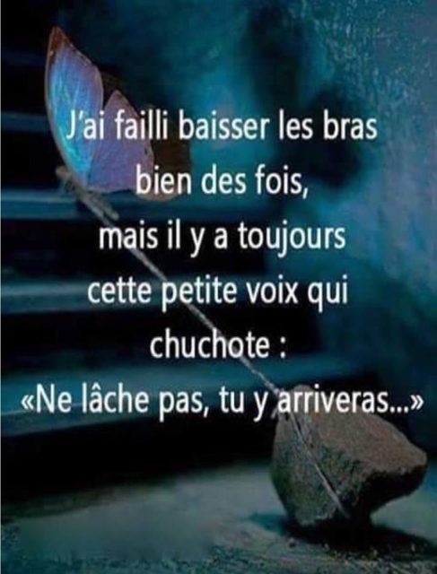 J'ai failli baisser les bras bien des fois