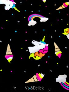Tissu jersey de coton licorne