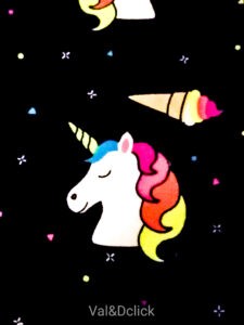 Tissu jersey de coton licorne détail
