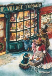 Vitrines de Noël nostalgie à La Boutik Creative de Rives