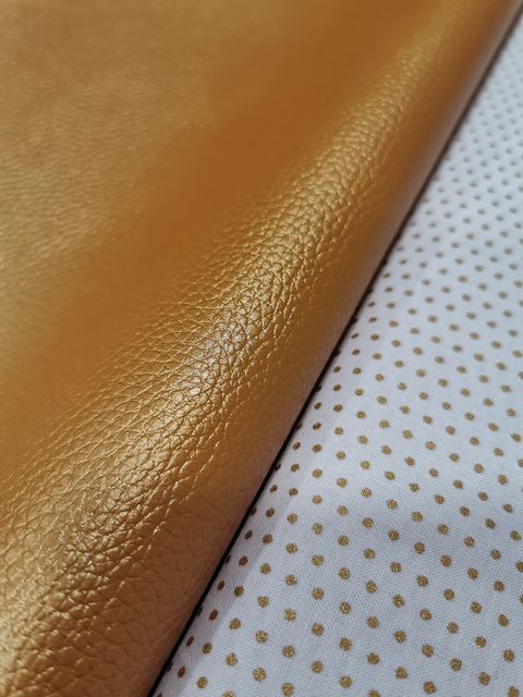 Coupon simili cuir Cuivré et tissu froufrou - La Boutik Créative de Rives