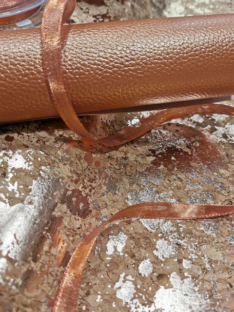 Coupon simili cuir Cuivré et tissu liège cuivré- La Boutik Créative de Rives