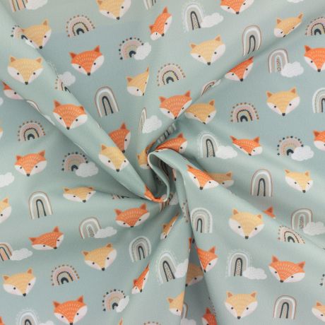 Tissu PUL imperméable souple imprimé renard à La Boutik Creative de Rives