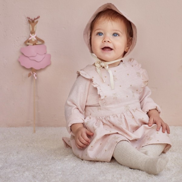 Tissu coton bio ballerinas-pink-Babydress 1