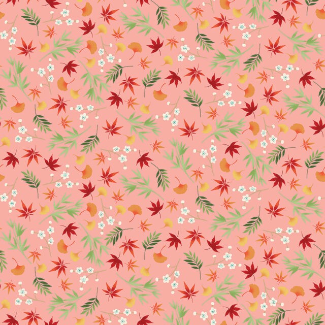 Tissu coton Michiko Foliage Pink - La Boutik Creative de Rives 2333_P