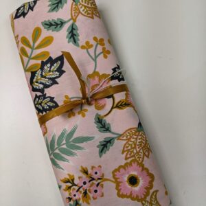 Tissu coton Paisley Flowers Poppy fond rose – coupon
