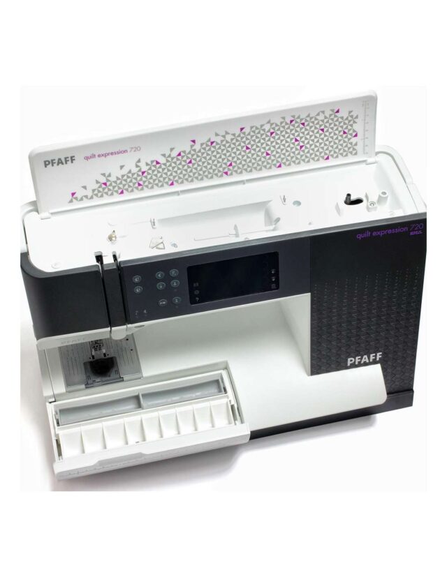 Machine à Coudre Pfaff Quilt Expression 720 - rangements - La Boutik Créative de Rives