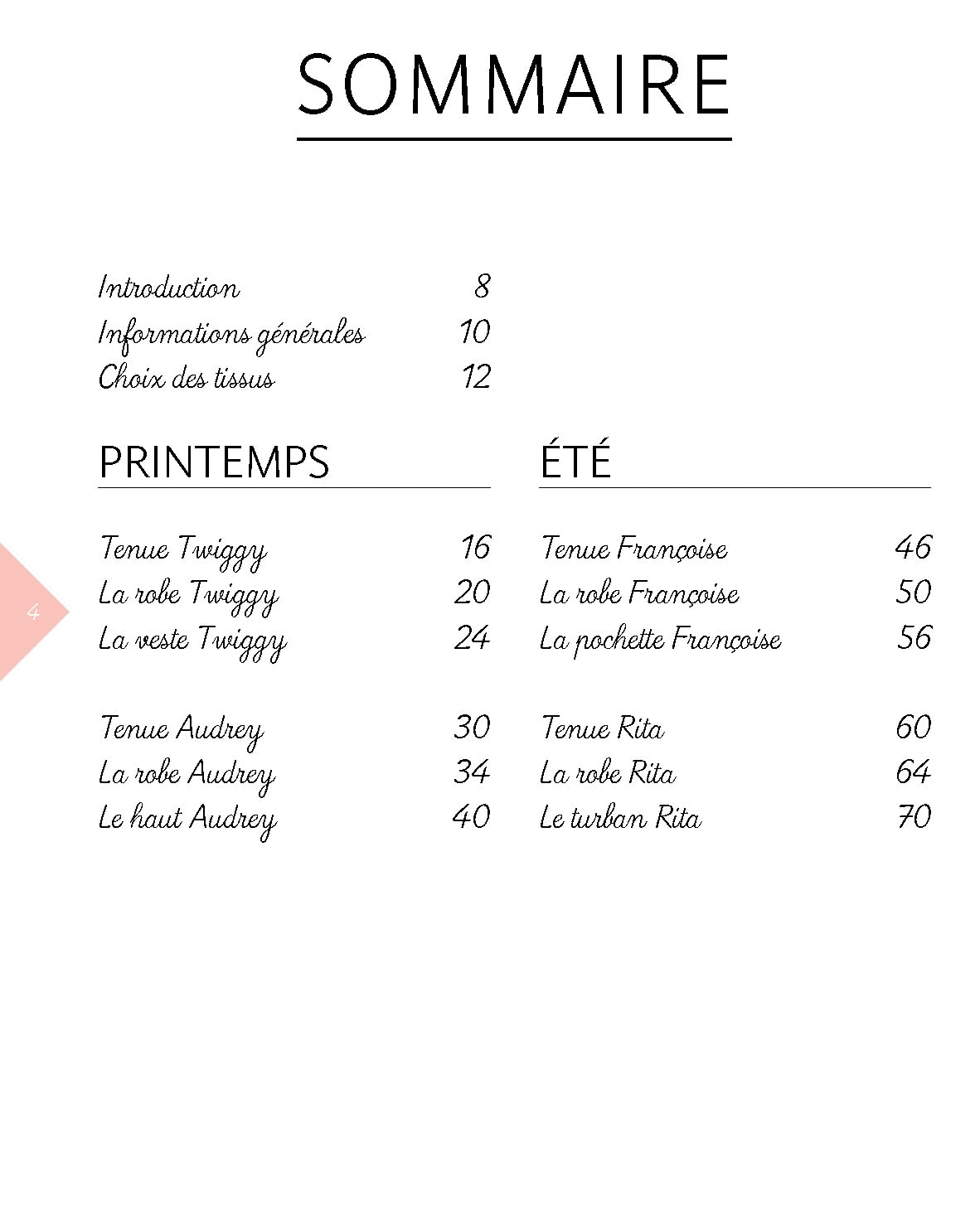 Ma garde-robe Pauline Alice -sommaire-La Boutik Creative de Rives