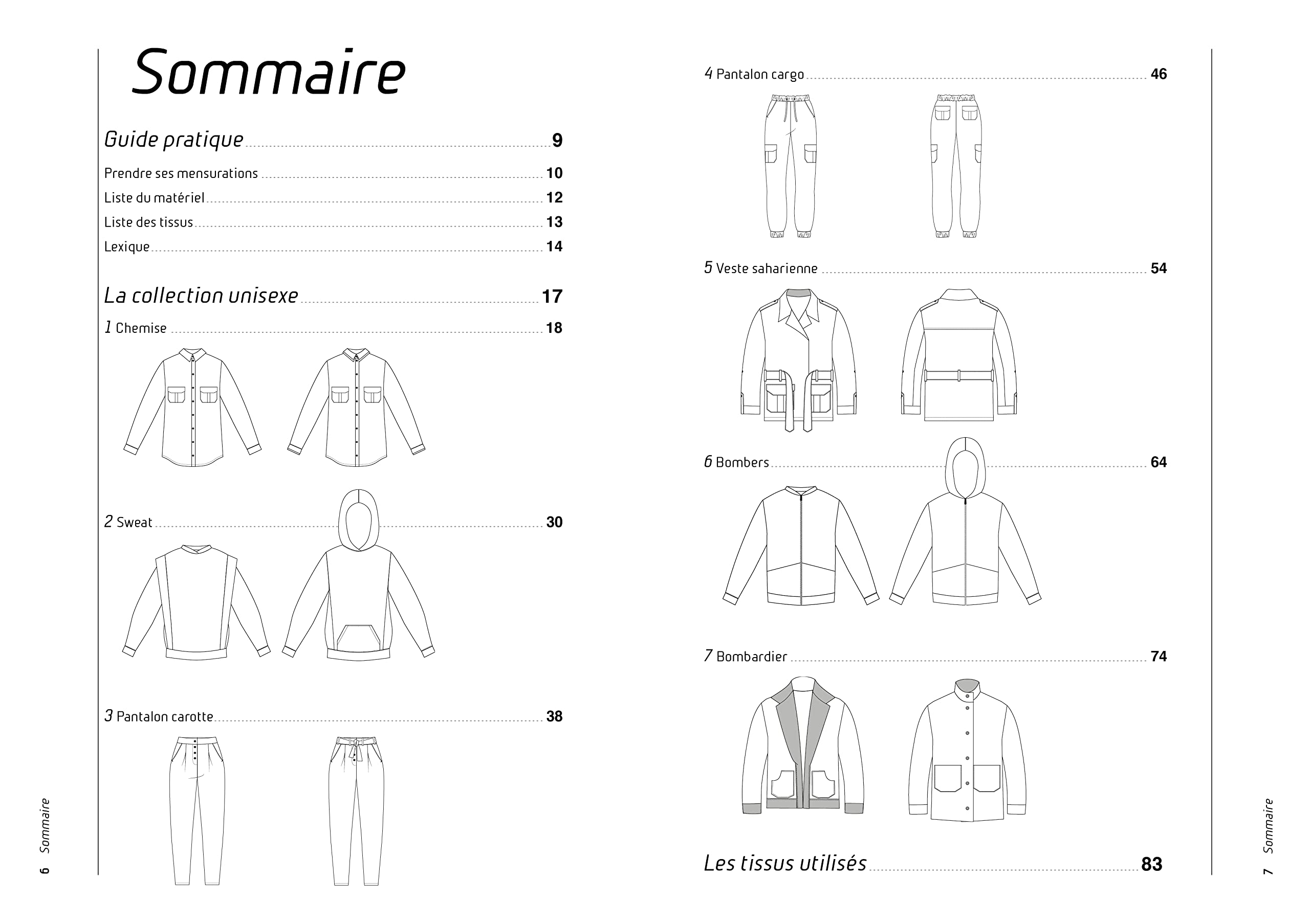 Garde robe unisexe -sommaire- La Boutik Creative de Rives