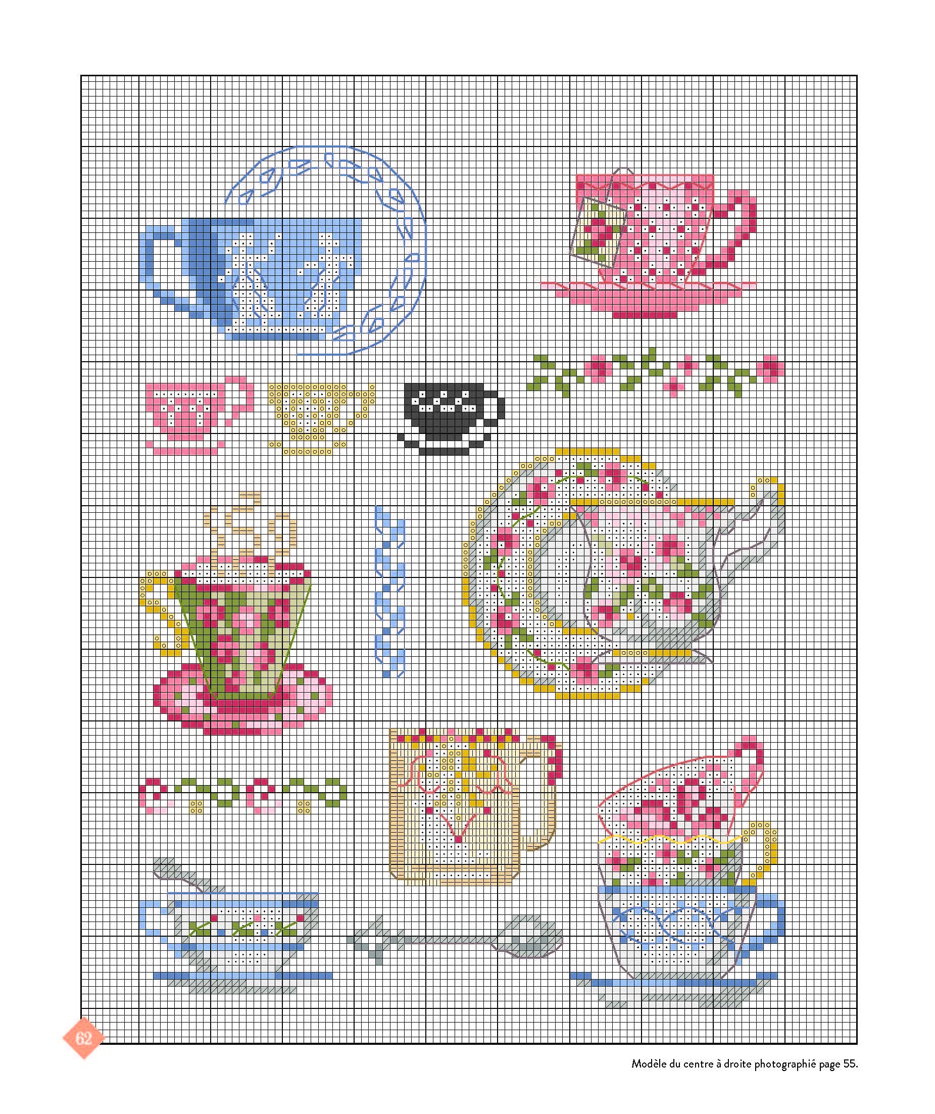Livre Broderie Le Point de Croix Retro - P62-
