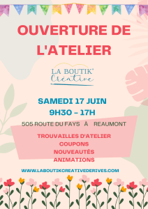 Ouverture de l'atelier de la Boutik Creative le 17 juin 2023