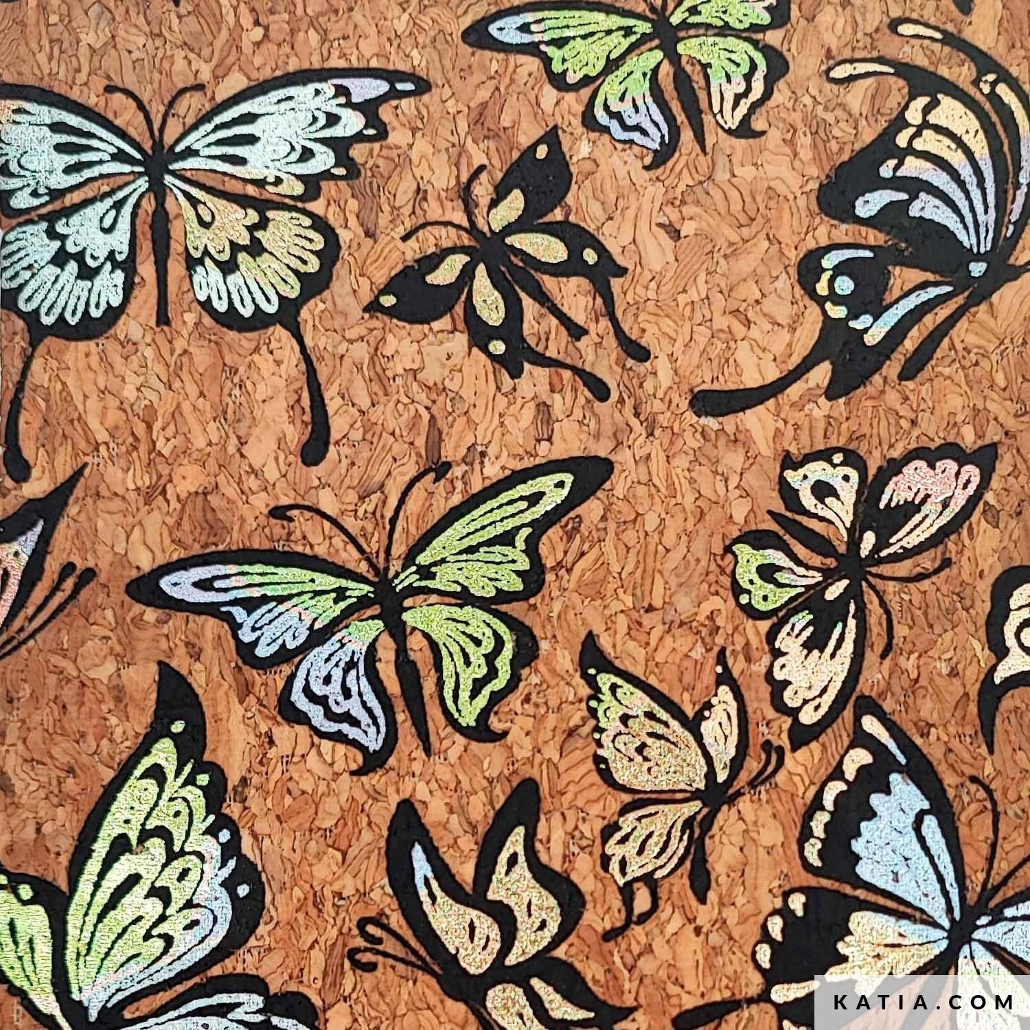 Tissu Liege Gold Print Butterfly Bright -1- La Boutik Creative de Rives