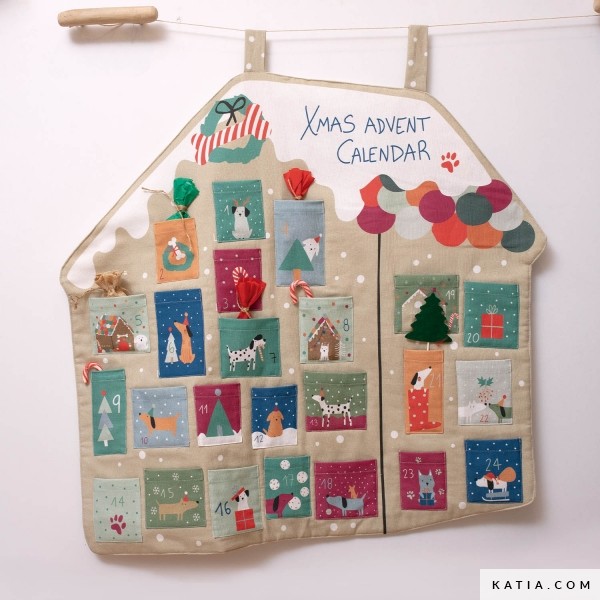 Calendrier De L'Avent En Tissu à Remplir - Tapisserie Murale XXL 133x58 Cm - 24 Poches Réutilisables Pour Noël