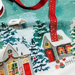 Noël Popeline de coton Paysage de Noël – Dernier coupon