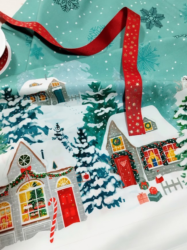 Coupon - Popeline de coton Paysage de Noel -1- La Boutik Creative de Rives
