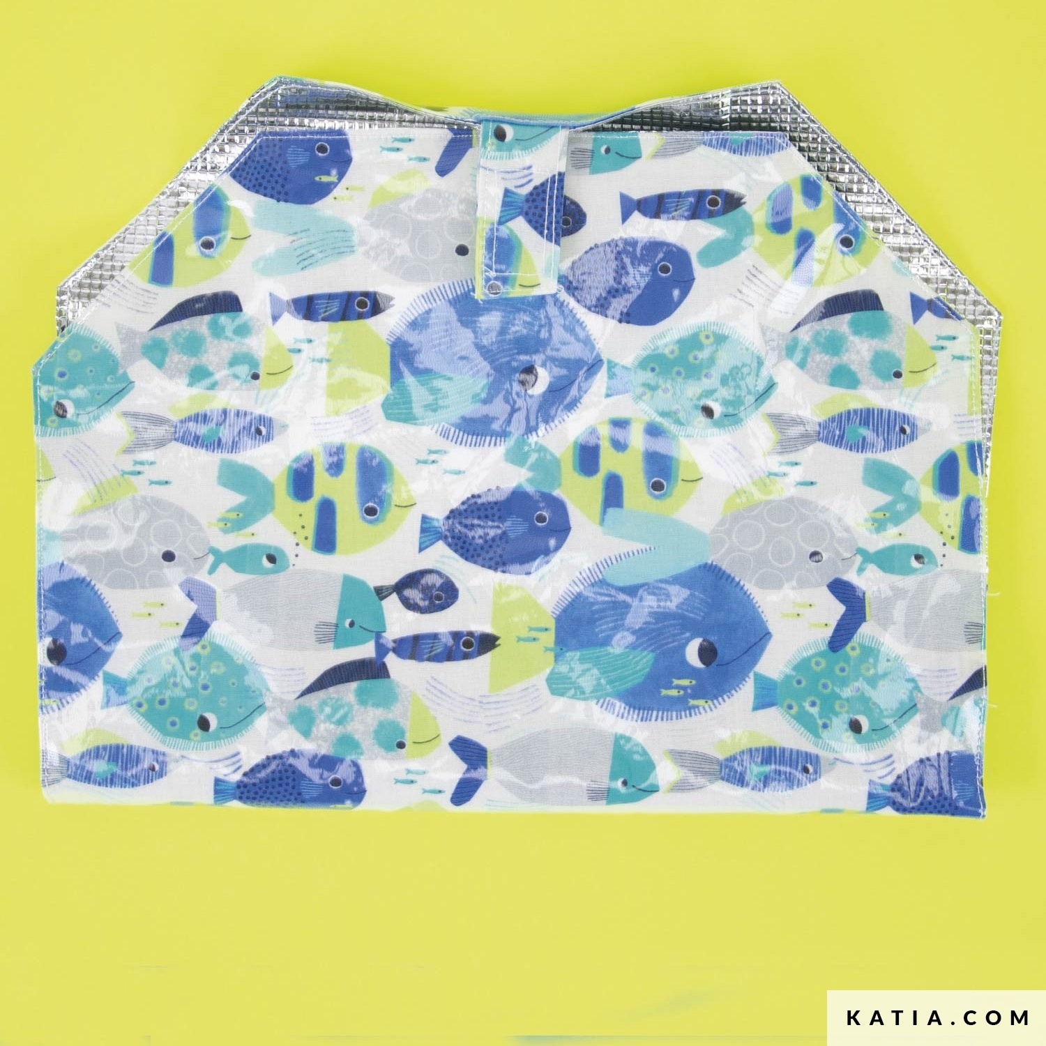 Tissu enduit Tropical neon sea-Pochette isotherme- La Boutik Creative de Rives