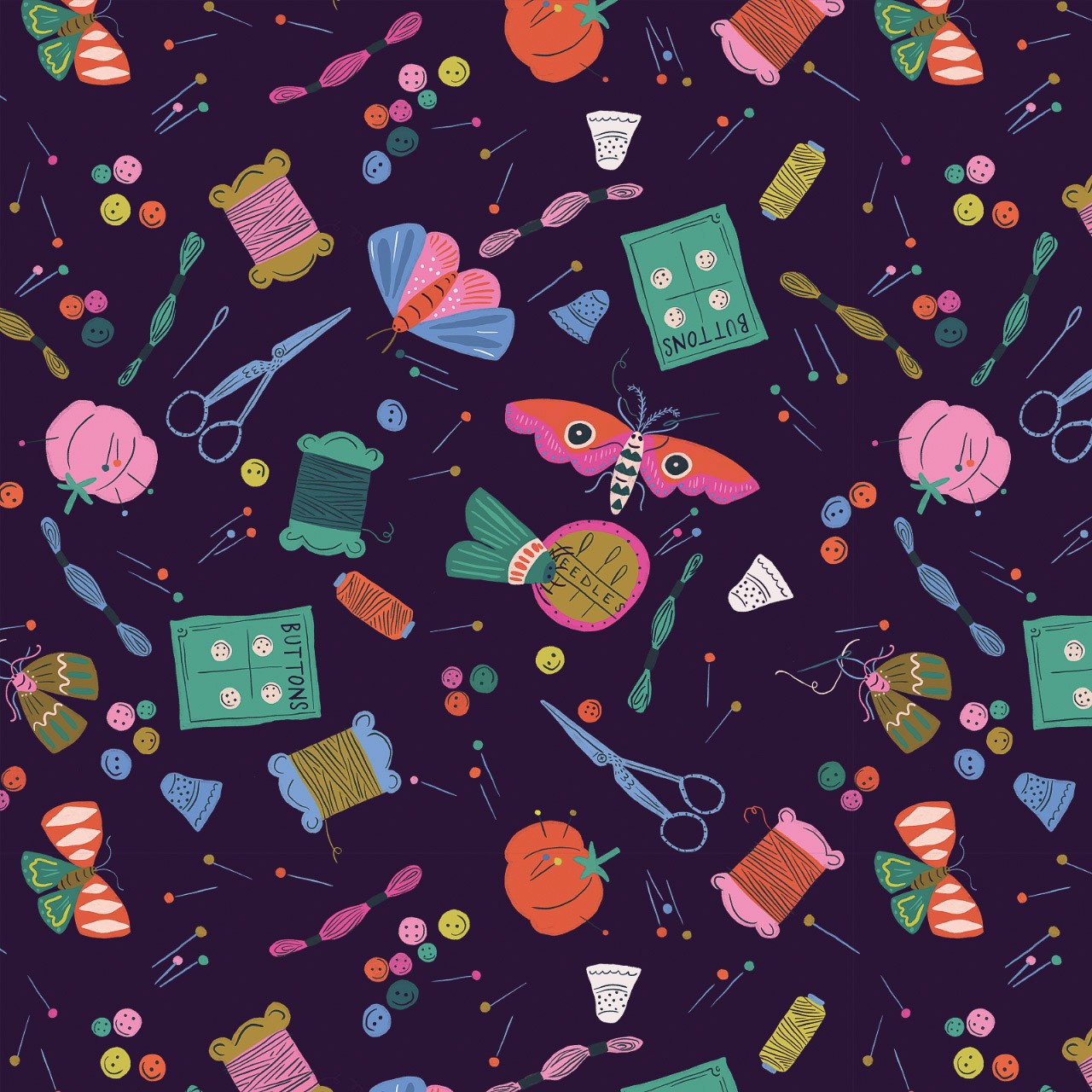 Tissus Dashwood Stitch and sew -Butterflies bobbins - La Boutik Creative de Rives