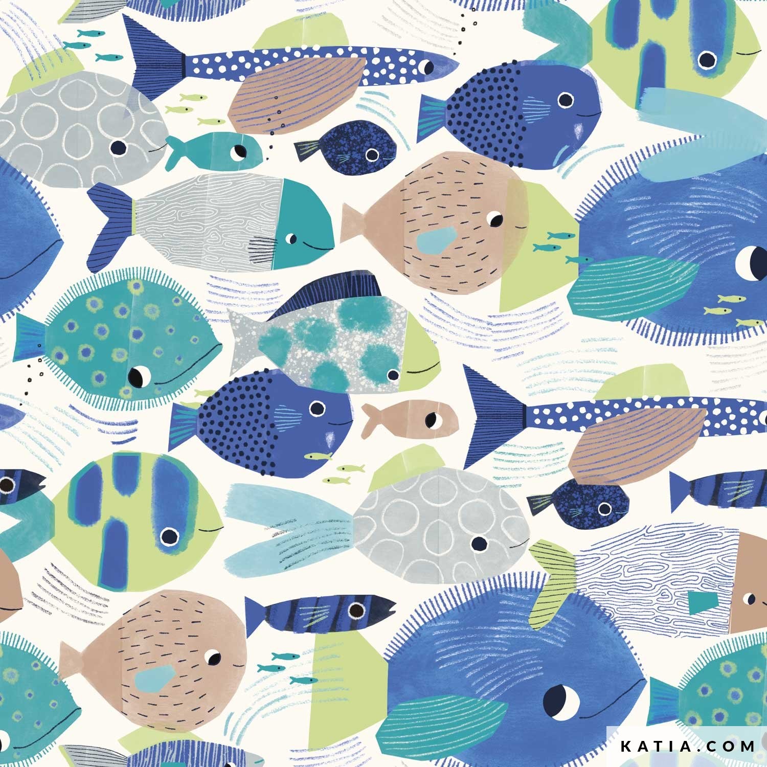 TISSU MAILLE JERSEY TROPICAL DEEP SEA -1- La Boutik Creative de Rives 38