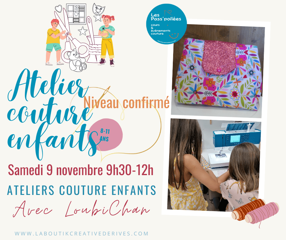 Atelier couture enfants Niveau confirmé du 9 novembre 2024 à La Boutik' Creative