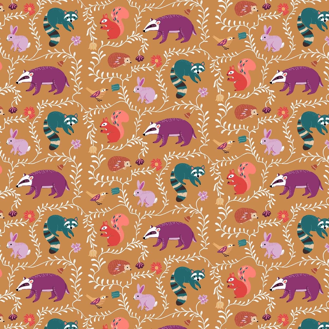 Tissu Dashwood Wild Folk 2540 Cute Critters - 1 - La Boutik Creative de Rives