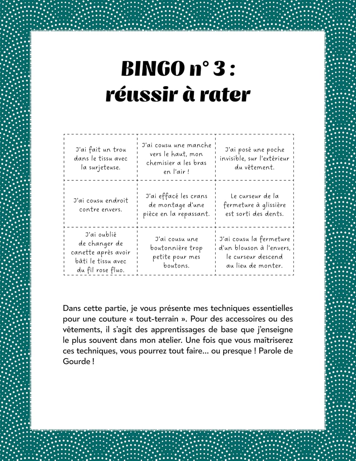 Guide de survie des Gourdes en couture - Bingo - La Boutik Creative de Rives