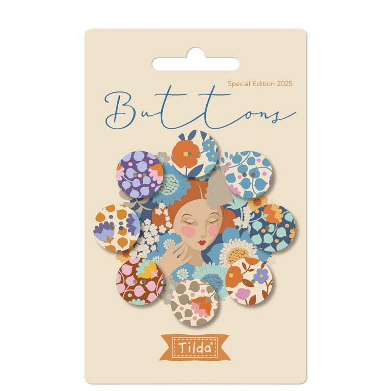 Tilda wallflower-buttons-Blue-Thristle-La Boutik Creative de Rives