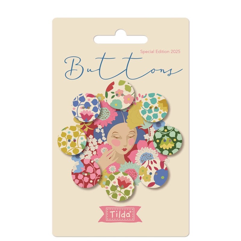Tilda wallflower-buttons-Red-Green-1-La Boutik Creative de Rives