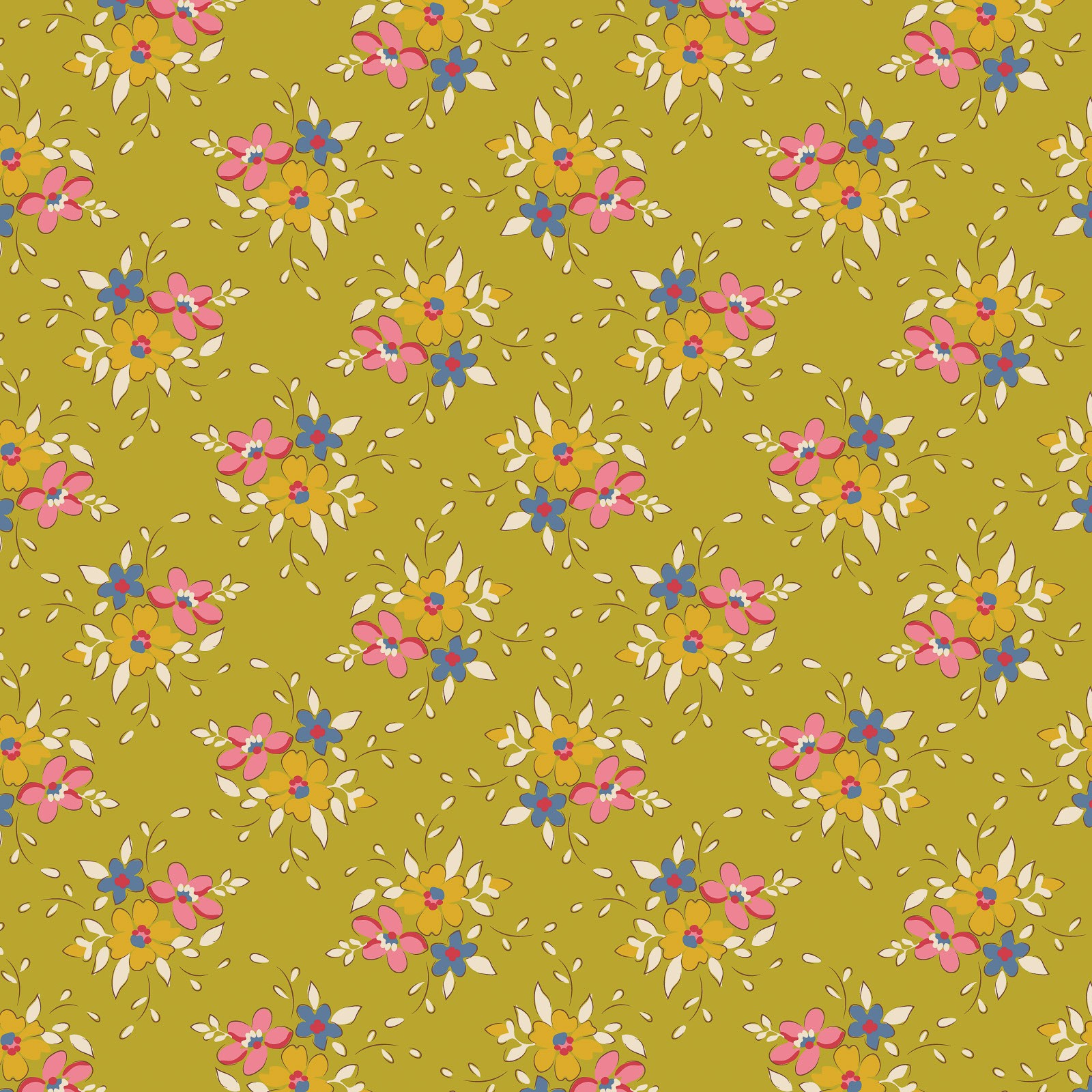 Tissu Tilda Creating Memories Spring frida lime -La Boutik Creative de Rives
