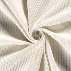 Tissu velours côtelé Blanc Cassé (x 10cm)