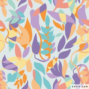 Tissu sweat léger Abstract Leaves (x10cm)