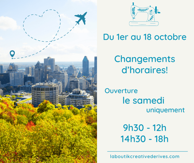 Horaires 1er au 18 octobre 2025
