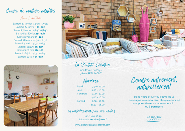FLYER COURS 1er SEM 2026 -P1- LA BOUTIK CREATIVE