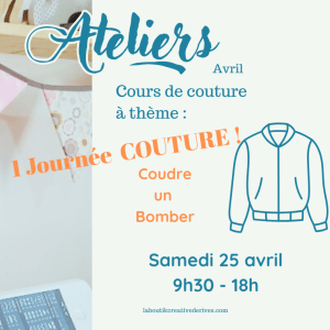 Atelier couture Bomber – Samedi 25 avril – journée complète